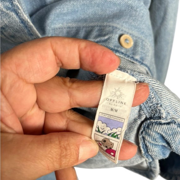 ARIE Oversized Denim Shacket Faded Chambray color Medium - Picture 6 of 9